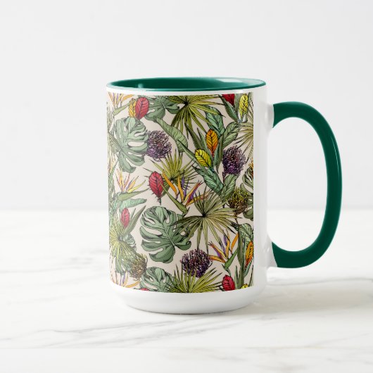 Tropisch Floral Pattern Mok (Rechts)