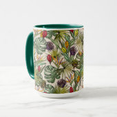 Tropisch Floral Pattern Mok (Voorkant links)