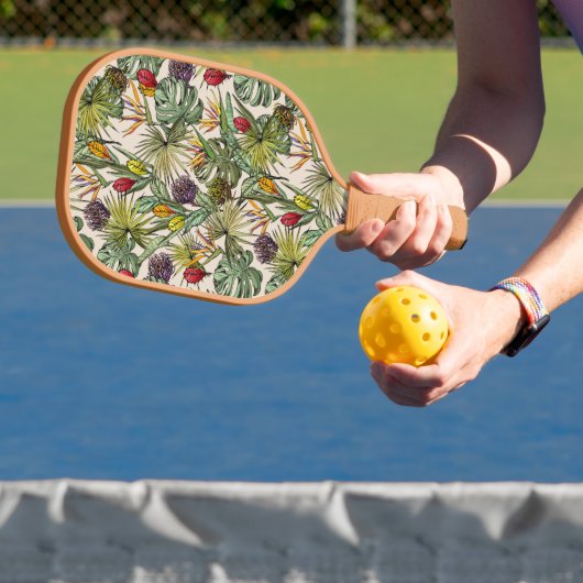 Tropisch Floral Pattern Pickleball Paddle (Insitu)
