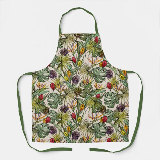 Tropisch Floral Pattern Schort (Voorkant)