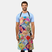 Tropisch Floral Pattern Schort (Gedragen)