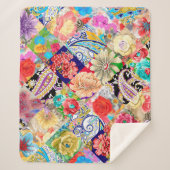 Tropisch Floral Pattern Sherpa Deken (Voorkant)