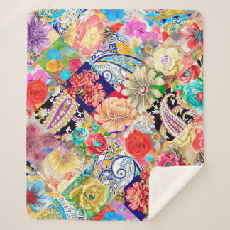 Tropisch Floral Pattern Sherpa Deken