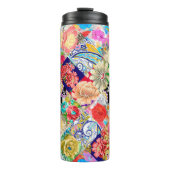 Tropisch Floral Pattern Thermosbeker (Voorkant)