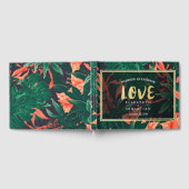 Tropisch Floral Plant Gold Lijst Wedding Guestbook Gastenboek (Volledig)