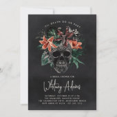 Tropisch Floral Skull Halloween Vrijgezellenfeest Kaart (Voorkant)