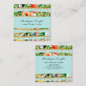 Tropisch Floral Square Visitekaartje (Voorkant / Achterkant)