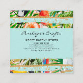 Tropisch Floral Square Visitekaartje (Achterkant)