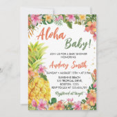 Tropisch Floral Summer Aloha Baby shower Kaart (Voorkant)