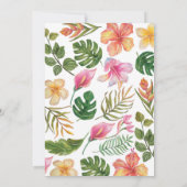 Tropisch Floral Summer Aloha Baby shower Kaart (Achterkant)