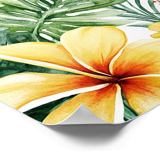 Tropisch Floral Vrijgezellenfeest Welkomstteken Poster (Hoek)