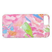 Tropisch Floral Waterverf iPhone Hoesje Hoesje (Achterkant (Horizontaal))