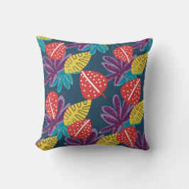 tropisch floreel patroon trendy kleurige vruchten kussen