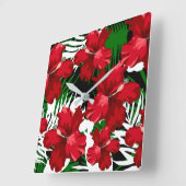 Tropisch floreel patroonkeuken en wandklokken (Hoek)