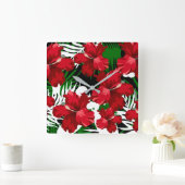 Tropisch floreel patroonkeuken en wandklokken (Huis)