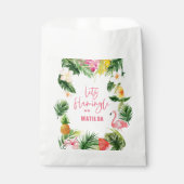 tropisch floreel roze geel flamingo stijlvol bedankzakje (Voorkant)