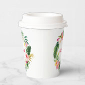 tropisch floreel roze geel flamingo stijlvol papieren bekers (Rechts)