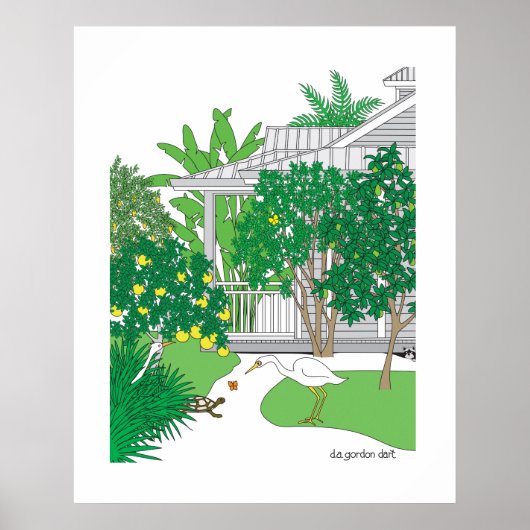 Tropisch Florida Huis Poster (Voorkant)