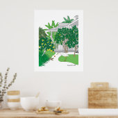 Tropisch Florida Huis Poster (Keuken)