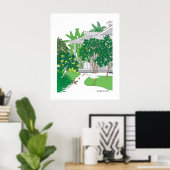 Tropisch Florida Huis Poster (Thuiskantoor)