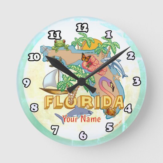 Tropisch Florida Ronde Klok (Voorkant)