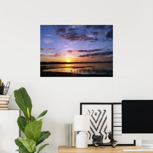 Tropisch Florida Sunset Landscape Poster Foto Art (Thuiskantoor)