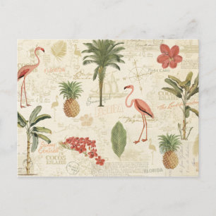 Tropisch Floridian Pattern Briefkaart
