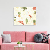 Tropisch Floridian Pattern Canvas Afdruk (Insitu (Woonkamer))