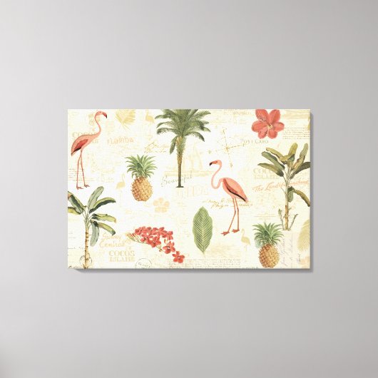Tropisch Floridian Pattern Canvas Afdruk (Voorkant)