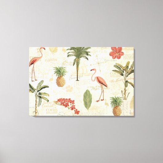 Tropisch Floridian Pattern Canvas Afdruk (Voorkant)