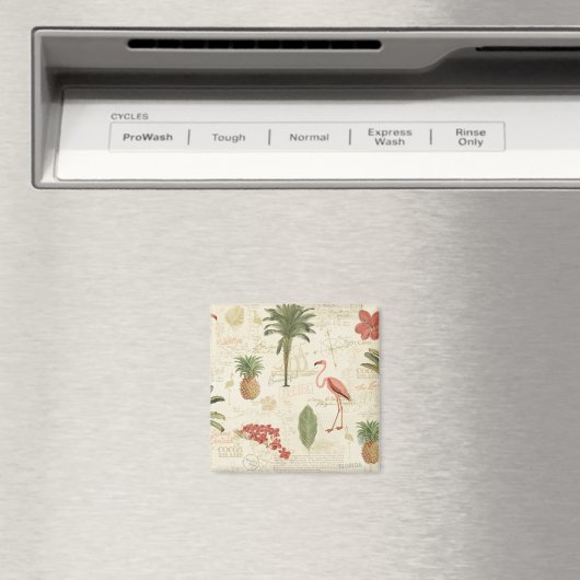 Tropisch Floridian Pattern Magneet (Insitu (Vaatwasser))
