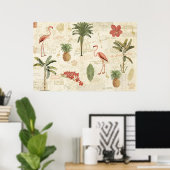 Tropisch Floridian Pattern Poster (Thuiskantoor)