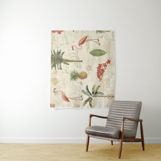 Tropisch Floridian Pattern Wandkleed (In situ)