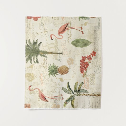 Tropisch Floridian Pattern Wandkleed (Voorkant)