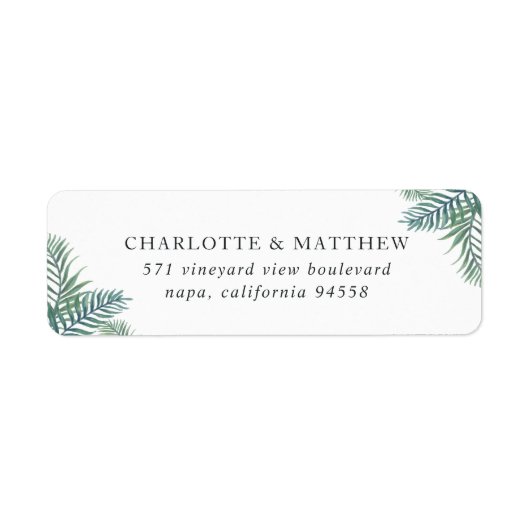 Tropisch Foliage Return-adres Etiket (Voorkant)