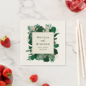 Tropisch Foliage Trendy Groen Bruiloft Diner Servet (Insitu)