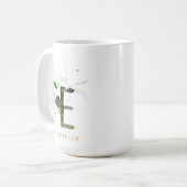 Tropisch foliemonogram Letter "E" op maat Koffiemok (Voorkant links)