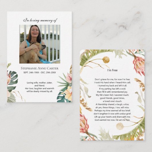 Tropisch Fotomonument Ik ben Gratis gebedskaart 3 Visitekaartje (Voorkant / Achterkant)