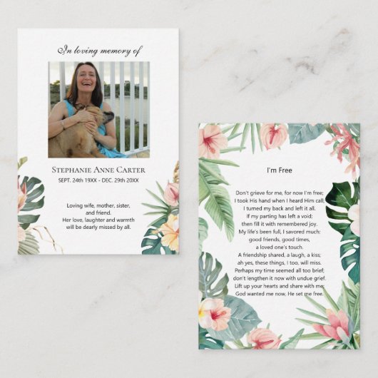 Tropisch Fotomonument Ik ben Gratis gebedskaart 4 Visitekaartje (Voorkant / Achterkant)