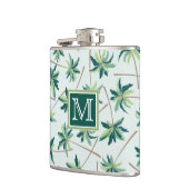 Tropisch Foxtail Palm | Voeg je Initiaal toe Heupfles (Links)