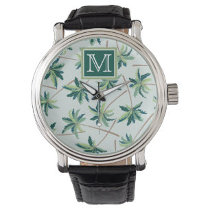 Tropisch Foxtail Palm   Voeg je Initiaal toe Horloge