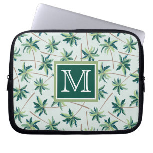 Tropisch Foxtail Palm Voeg je Initiaal toe Laptop Sleeve