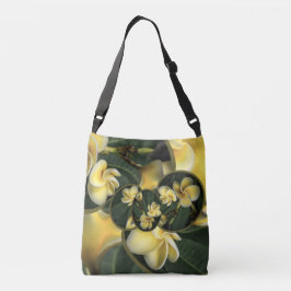Tropisch Frangipani-ontwerp over schouder Canvas t Crossbody Tas