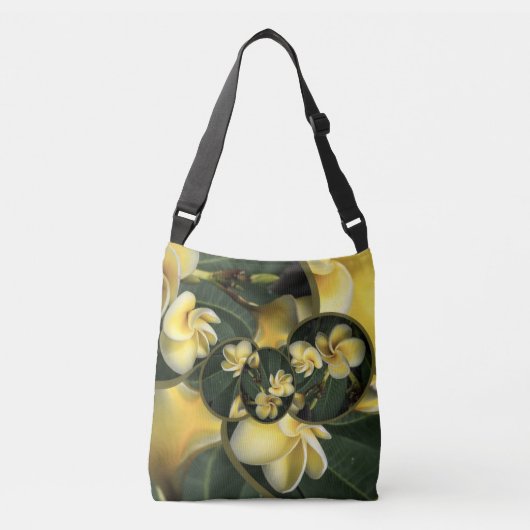 Tropisch Frangipani-ontwerp over schouder Canvas t Crossbody Tas (Voorkant)