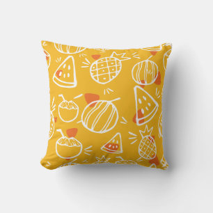 Tropisch fruit, ananas en watermeloen afbeeldingen kussen