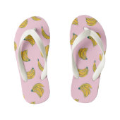 Tropisch fruit Banaan Geel en Roze Kinder Teenslippers (Voetbed)