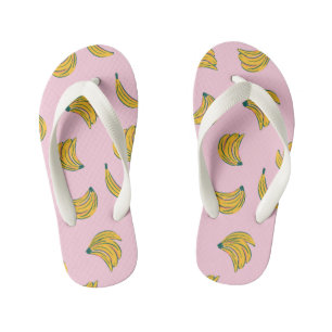 Tropisch fruit Banaan Geel en Roze Kinder Teenslippers