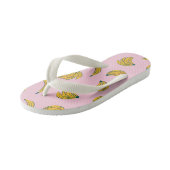 Tropisch fruit Banaan Geel en Roze Kinder Teenslippers (Schuin)