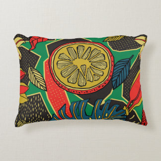 Tropisch fruit, bladeren, doedel bloemenpatroon. accent kussen
