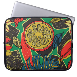 Tropisch fruit, bladeren, doedel bloemenpatroon. laptop sleeve